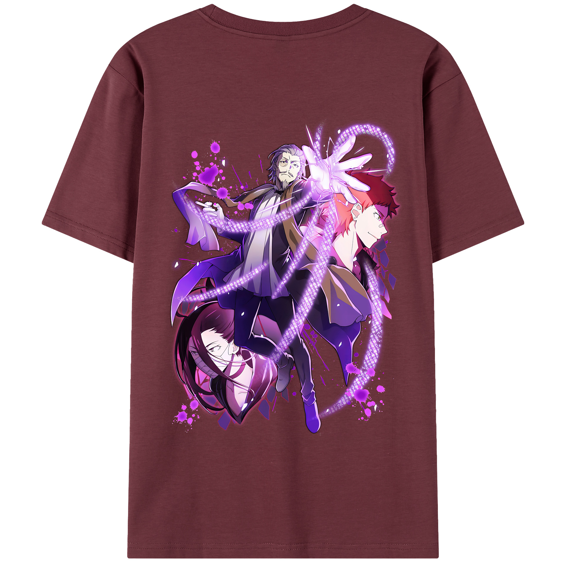 （画像用） 文豪ストレイドッグス Bungo Stray Dogs 綿100％半袖Tシャツ（背面プリント）